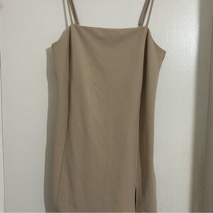 Beige Sleeveless Dress